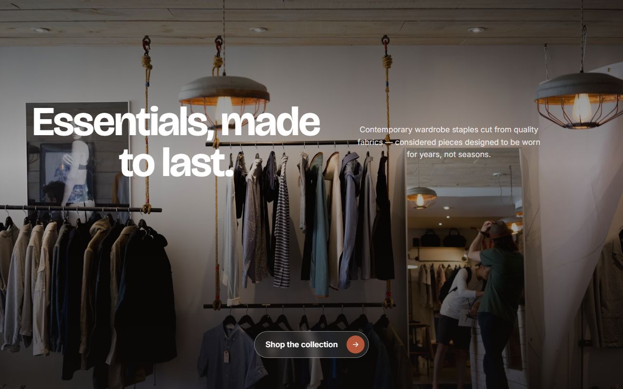 Contemporary clothes store