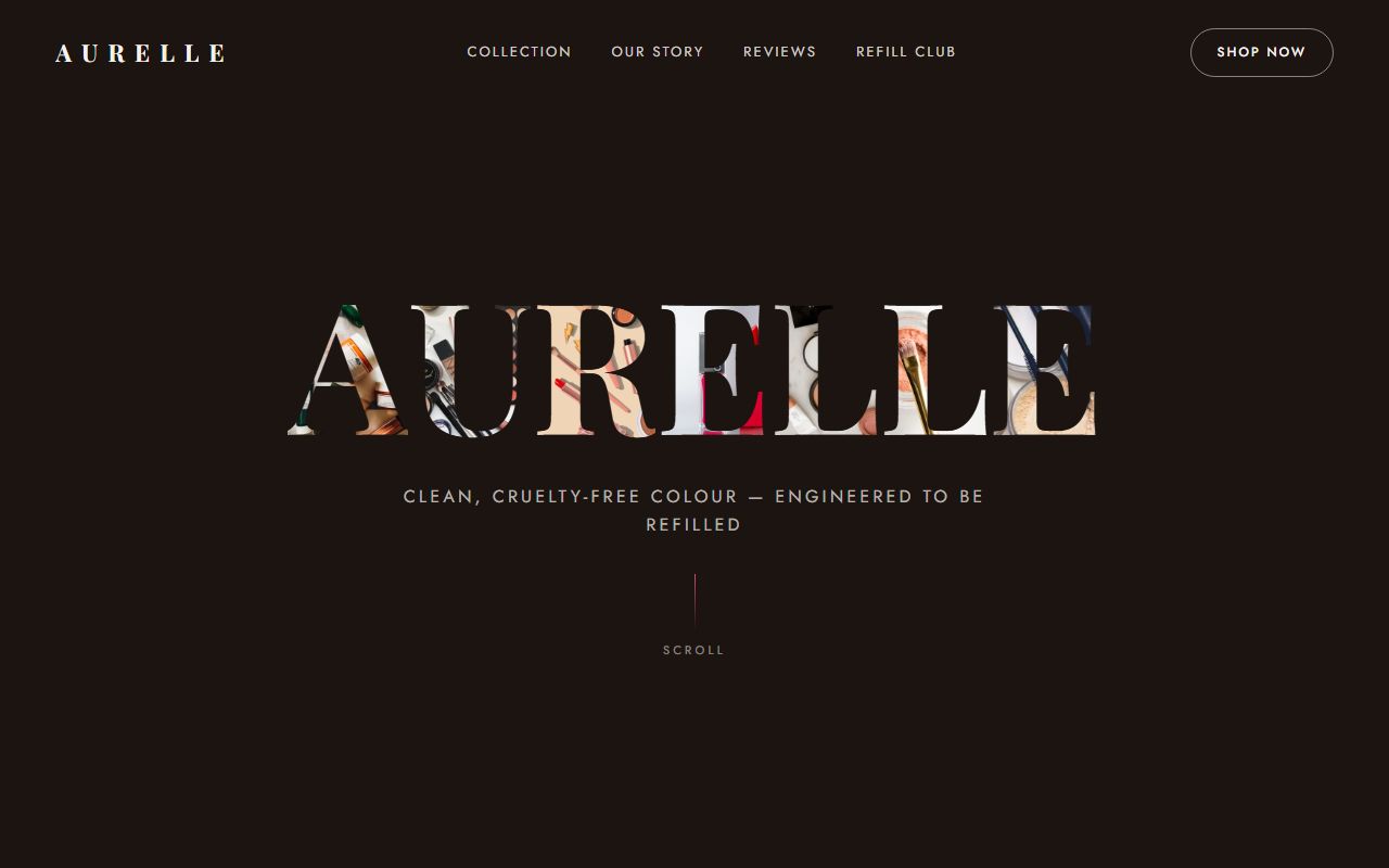 Premium makeup brand page